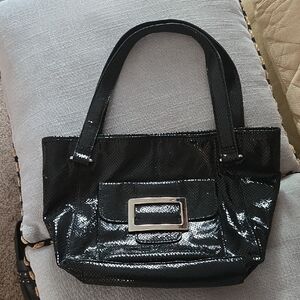 Alfani Shiny Black Shoulder Bag